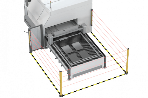 Access protection of a machine with light grids