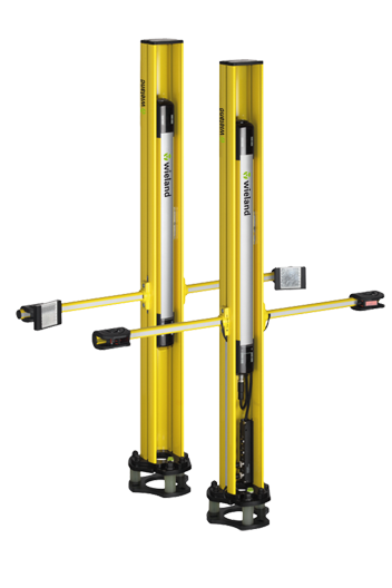 Safety light grid with muting function